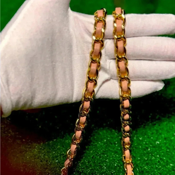 Tory Burch Pink/Gold Leather Mini Kira Crossbody Bag - Picture 8 of 10